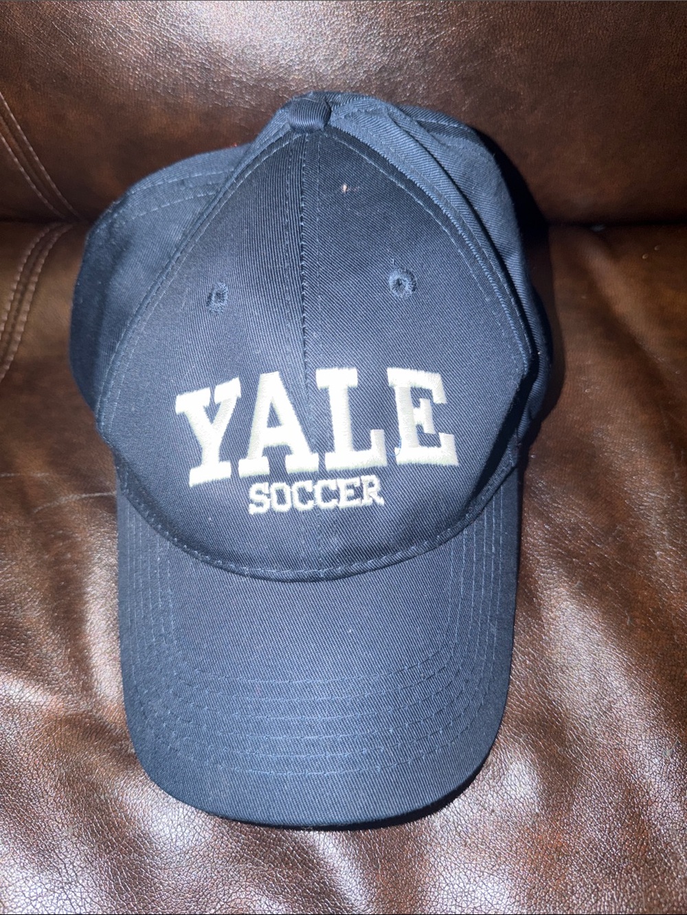 Youth Yale U Ivy College Soccer Navy Baseball Cap strap blue
